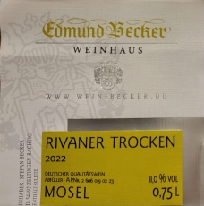 2022 Rivaner Qualittswein trocken 11,0 Vol% Alk.