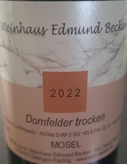 2022 Dornfelder Rotwein Qualitätswein trocken 12,0 Vol% Alk.
