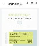 2021 Rivaner Qualitätswein trocken 11,5 Vol% Alk.